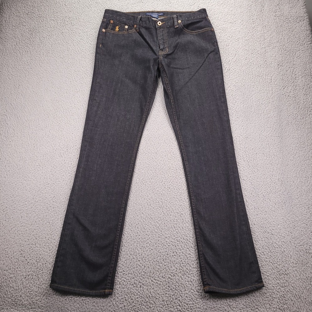 RALPH LAUREN Sport Jeans Womens Size‎ 30 Straight Leg Mid Rise Black Denim 30x32